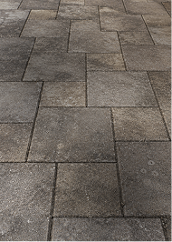 Dirty pavers before cleaning